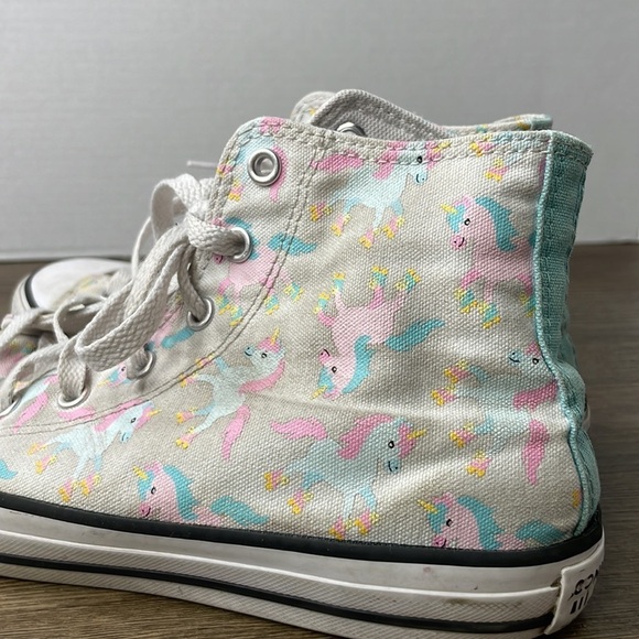 Converse All Star Girls Rainbow Unicorn Skates High Top White Junior SZ 5Y Shoes - Picture 3 of 8